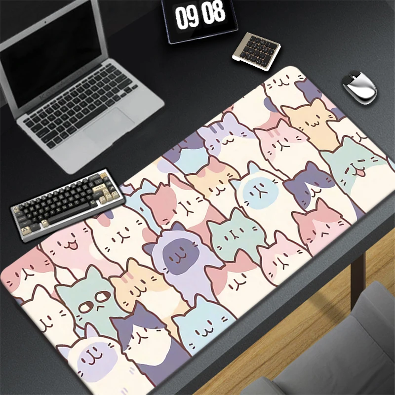 Large Anime Mouse Pad Pink Cute Cat Gaming Accessories Kawaii Office Computer Keyboard Mousepad 400x900 PC Gamer Laptop Desk Mat