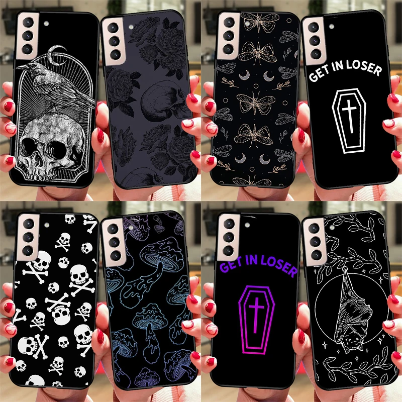 Skull Gothic Creepy Pastel Goth Case For Samsung Galaxy S23 S22 Plus S8 S9 S10 Note 10 Note 20 Ultra S20 FE S21 Ultra Coque