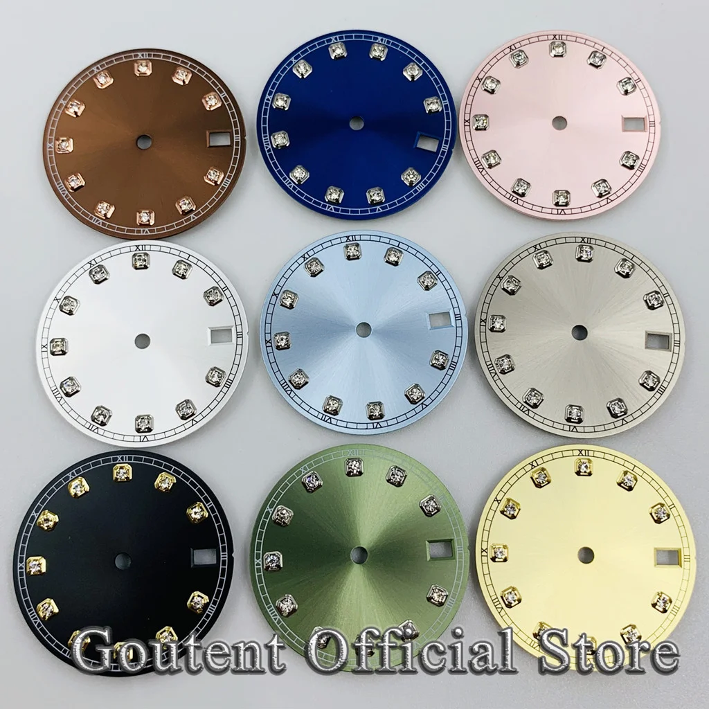 goutent-285mm-mostrador-de-relogio-esteril-para-nh34-nh35-acessorios-de-movimento-automatico-caber-3-horas-coroa-38-horas-coroa