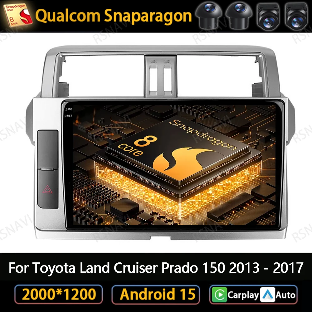 

Android 15 Car Radio For Toyota Land Cruiser Prado 150 2013 - 2017 BT Multimedia Autoradio DSP Navigation Wireless Carplay Auto