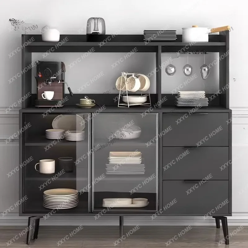 Side cabinet Modern simple light luxury wine integrated against the wall Nordic rock slab locker Multifunctional