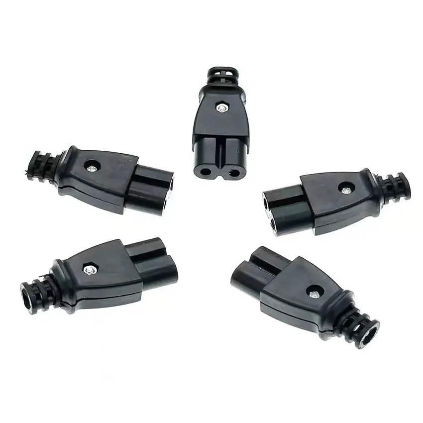 Conector elétrico incorporado Plug, C8 Tomada de alimentação masculina, C7 Plug Feminino, 35mm * 15mm, AC 2.5A 250V