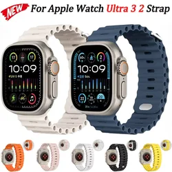 Correa Oceánica para Apple Watch Ultra 2, banda de silicona de 49mm, 45mm, 41mm, 46mm, 42mm, 44mm, 40mm, iWatch 10, 9, 8, 7, 6, 5, 3, SE2