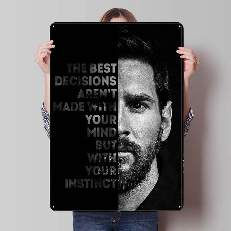 Lionel Messi Custom Metal Signs Sports Poster Fall Decoration Living Room Tinplate Sign for Wall Art Decoration Vintage Decor