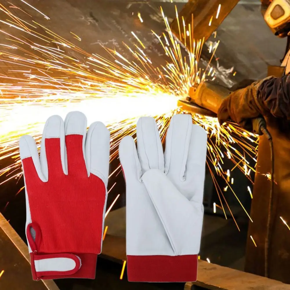 Guantes de soldadura de cuero, herramienta de Color aleatorio, guante protector resistente al desgaste, suministros de soldador, trabajo cómodo, guantes seguros para el lugar de trabajo