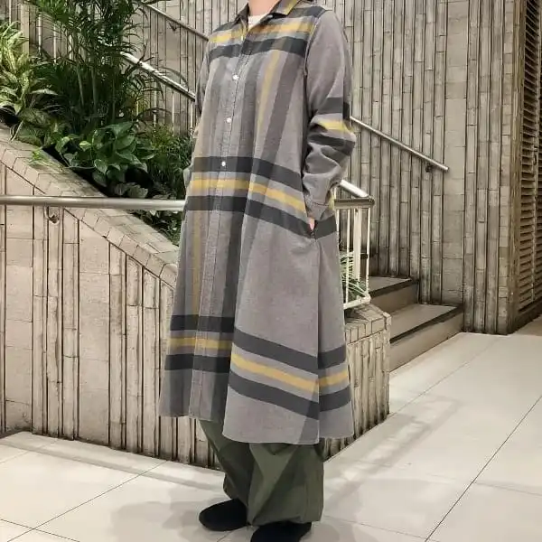 Herbst 2025, lässig, kariert, Baumwolle, irt Dr, lockere Passform, mittellang, faion, vielseitig, neue Ankunft, JUNGE-SLE-Kleidung