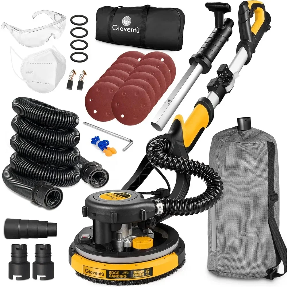 

Drywall Sander, 6.5-amp Powerful Electric Drywall Sander with Vacuum, 95% Dust Absorption, 7 Variable Speed 900-1800RPM,