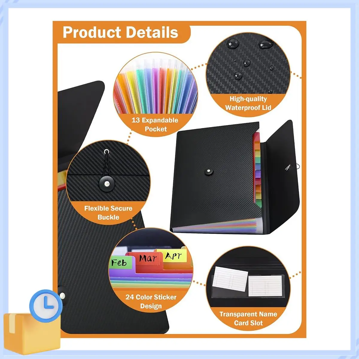 

Popular File Organizer Expanding File Folder, 13 Pockets , A4 Letter Size Paper Document Receipt Folder For Classroom, Home Easy