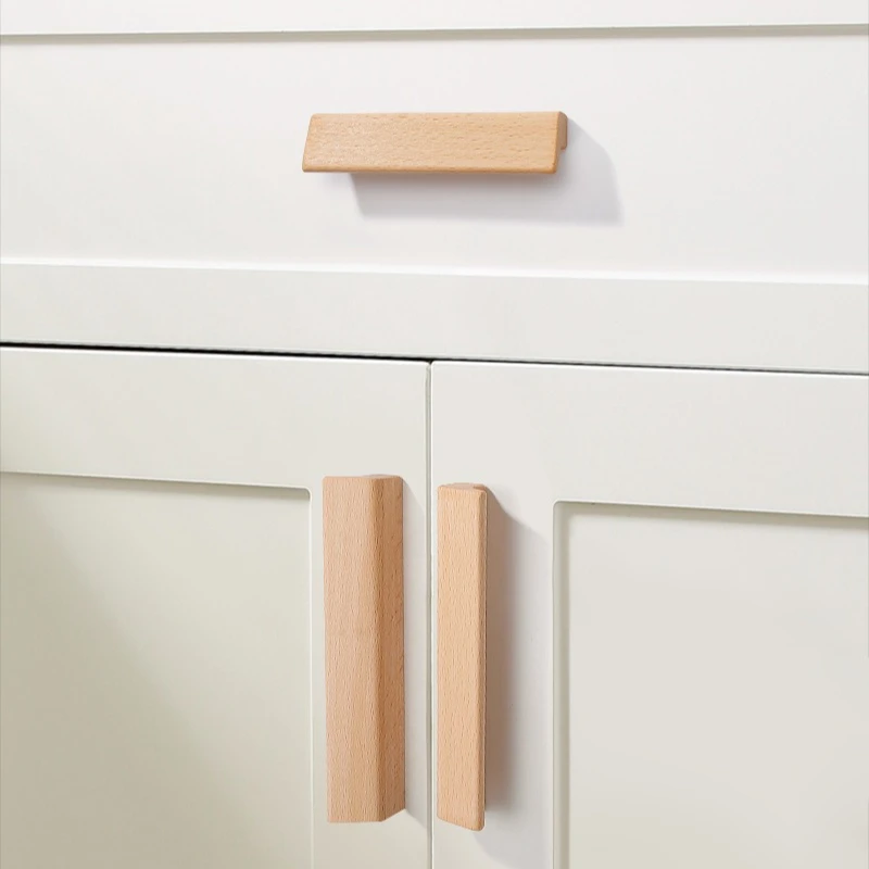 Nordischer Möbelgriff aus Holz für Schranktüren, Schubladen und Kleiderschränke aus massivem Buchen- oder Walnussholz – Detail 8