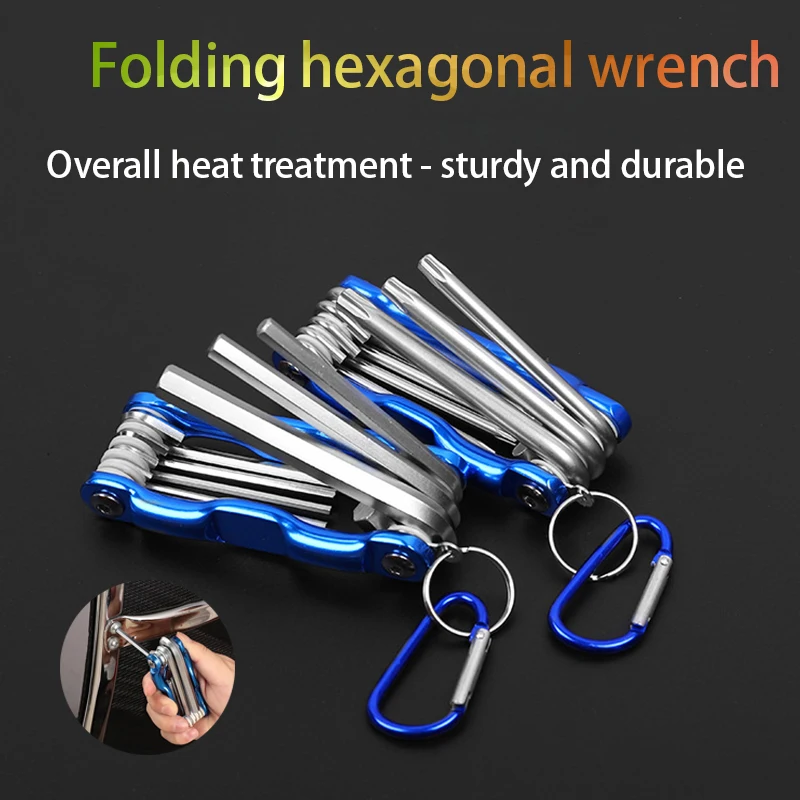 

Multifunctional Folding Hexagonal Wrench Screwdriver Hex Key Wrenches Set Metal Metric Allen Hand Tool Portable Set With