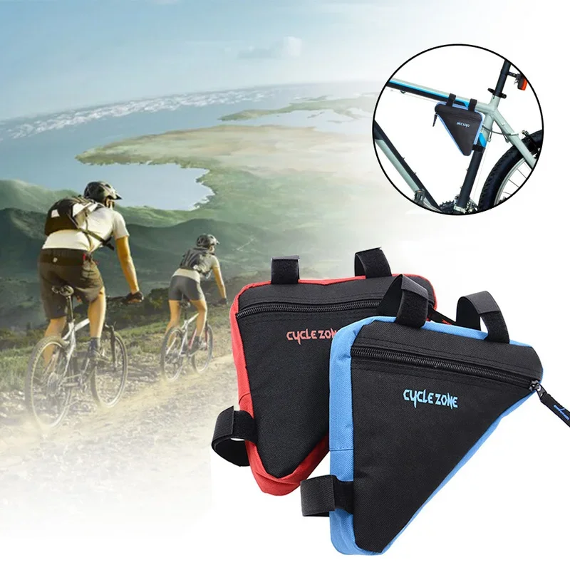 Bolsa triangular para cuadro de bicicleta de carretera, bolsa impermeable para viga de bicicleta de montaña, soporte para tubo de bicicleta, bolsa de sillín, accesorios de bicicleta de poliéster - Vista Detalle #02