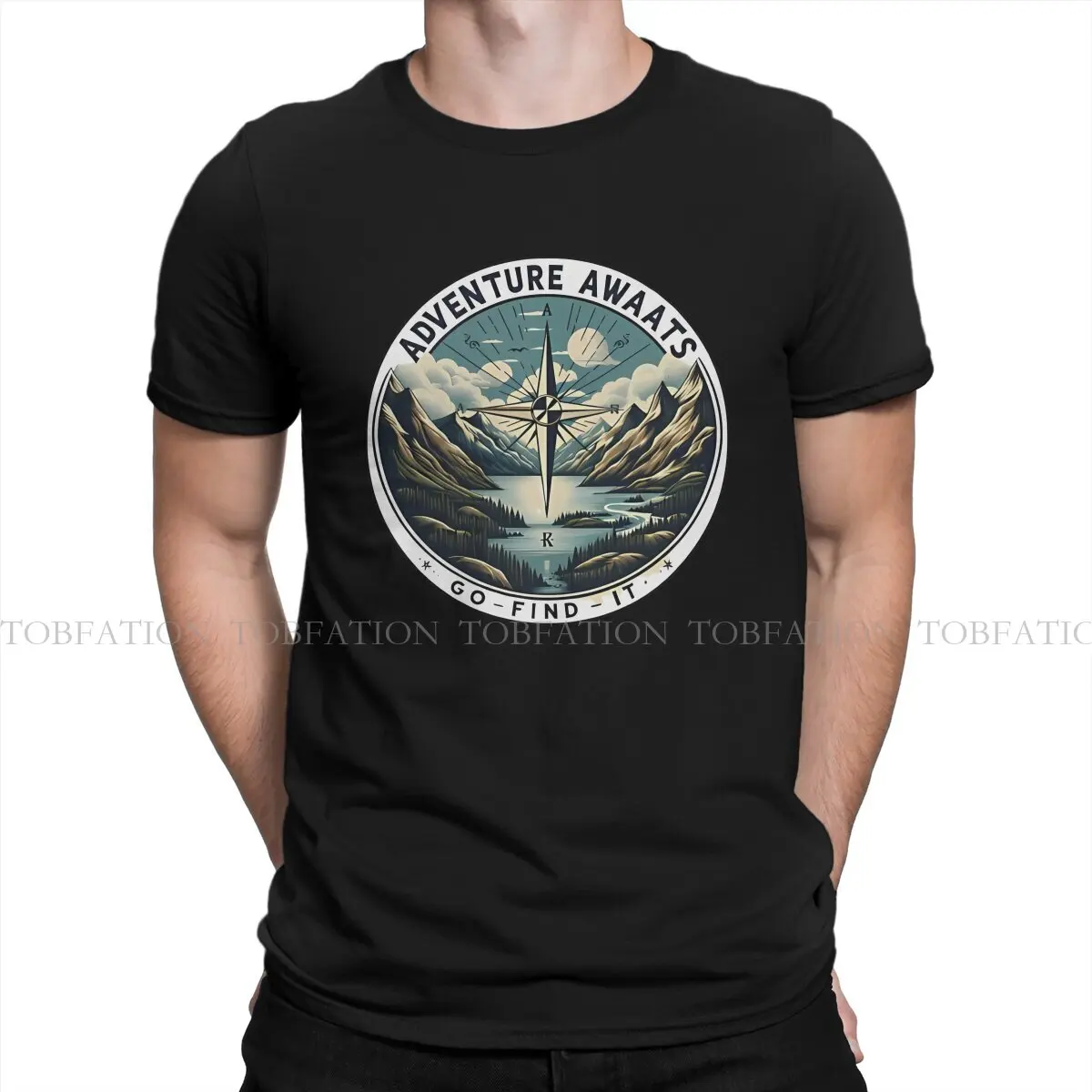 Adventure Awaits Go Find It Hipster TShirts Uncharted Men Style Pure Cotton Streetwear T Shirt