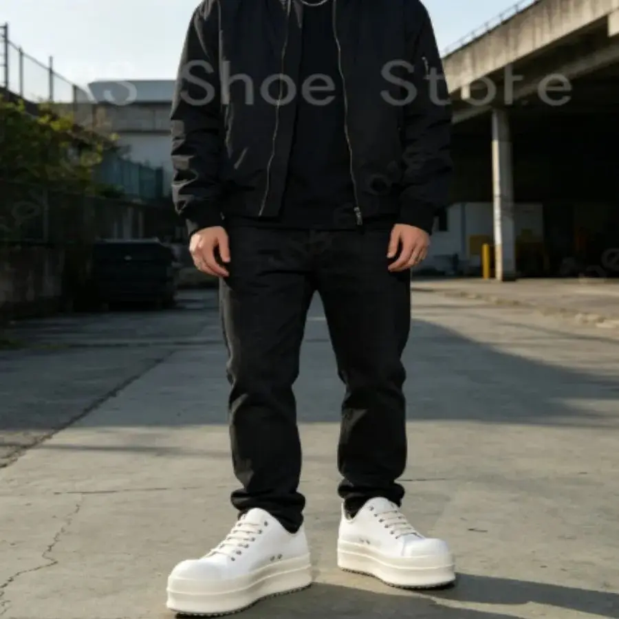 

Ro Designer White Shoe Men Sneaker Women Beige Canvas o-wen Low Top Casual Shoes Lace Up Platform 6cm Thick Sole Sneakers