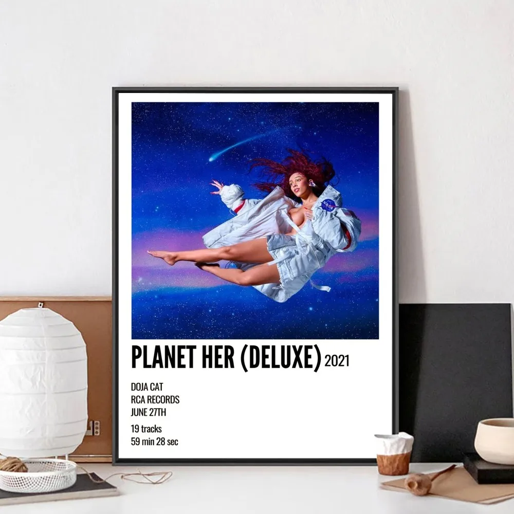 Newly Pop Rapper Doja Cat Single Poster No Framed Poster Kraft Club Bar Paper Vintage Wall Art Painting Bedroom Study Stickers