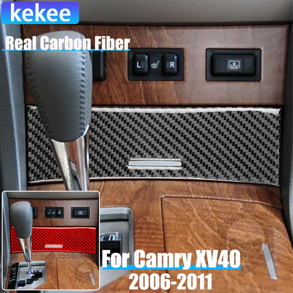 

Автомобильные аксессуары из настоящего углеродного волокна, мягкая наклейка на прикуриватель для Toyota Camry 6-го поколения XV40 06 2007 2008 2009 2010 2011