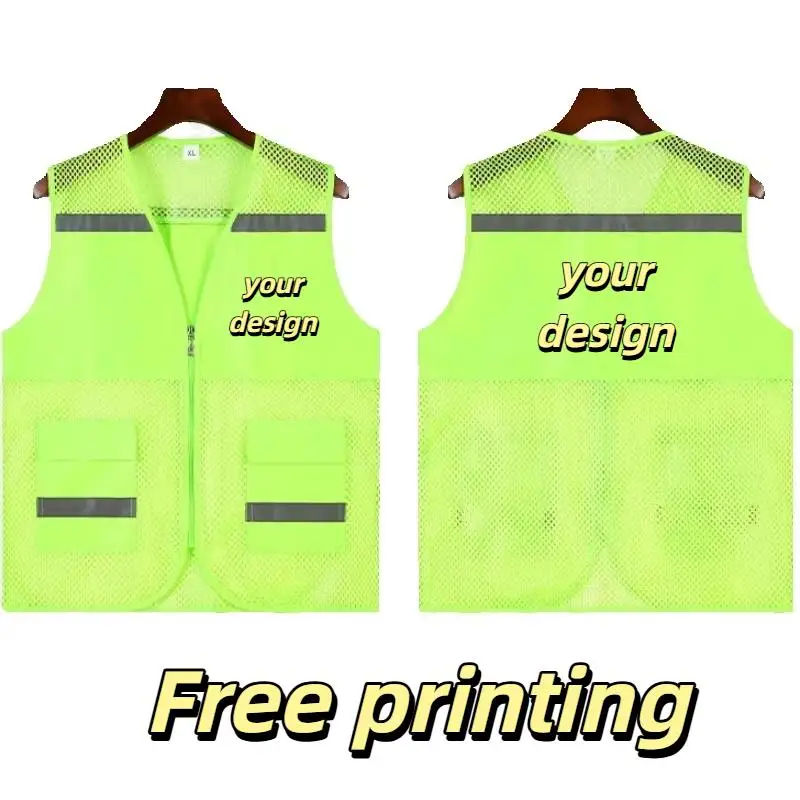Outdoors Men's Vest Personalized Customized Print Logo DIY Employee Volunteer Sleeveless Work Clothes Fishnet Top