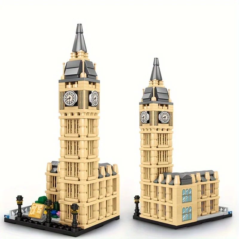 526pcs Famous Big Ben Micro Mini Building Blocks World Famous Leisure Landmarks Collection Model Set Construction Toys Gifts