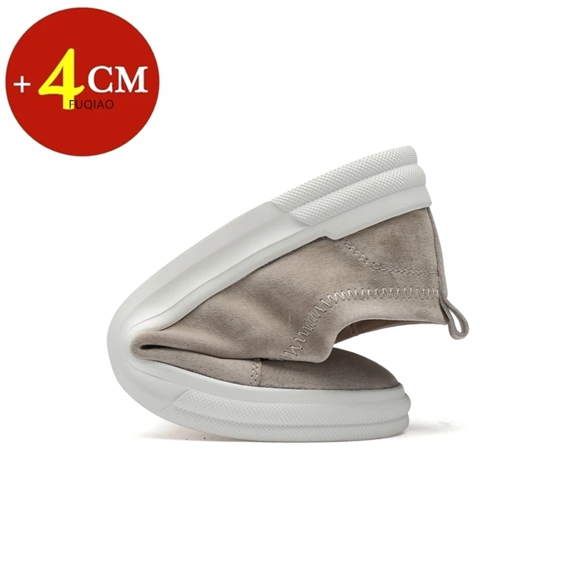 Genuine Leather Elevator Shoes for Men 4CM Hidden Height Boost Comfort Soft Sole Daily Casual Elevator Shoes Board Sneakers view 5