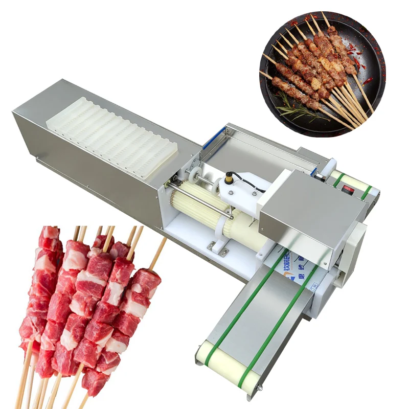 Barbecue Stringer Machine Skewers Kebab Maker Electric Stainless Steel Kabob Maker Desktop Meat Lamb Satay Skewer