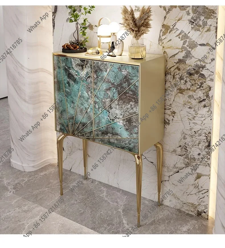 Italian Light Luxury Wine Cabinet Floor-to-ceiling Vertical Luxury Stone Rock Slab Storage Integrated Display Cabinet X46