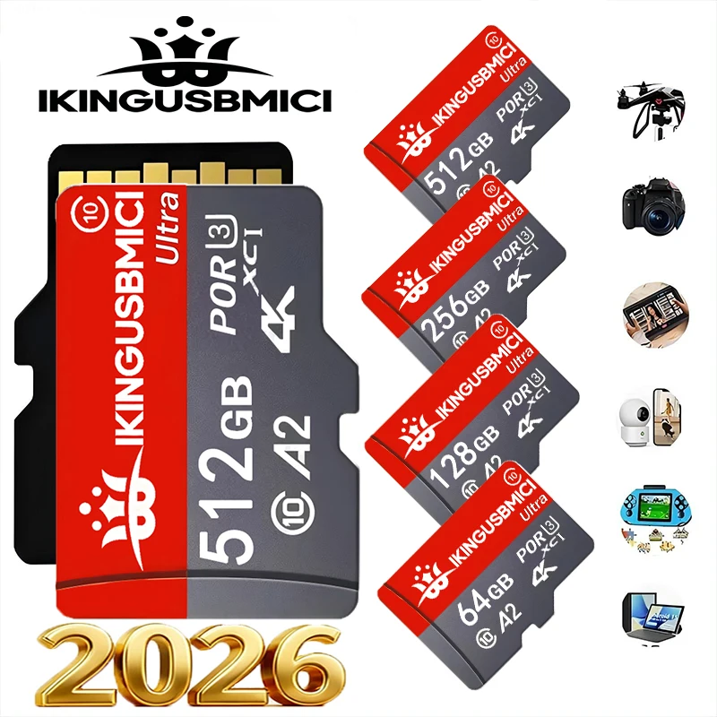 SD Cards TF Cards Micro TF Card Memory Card 32GB 64GB 128GB 512GB C10 Waterproof Full HD Waterproof for Laptop Smartphone Gaming