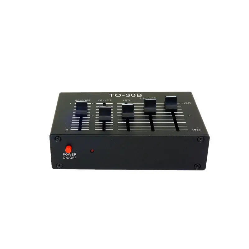 Stereo Audio Tone Control with Three-band Equaliser for Treble, Midrange Bass Pre-amplifier Channel Balance Volume Level Adjustm
