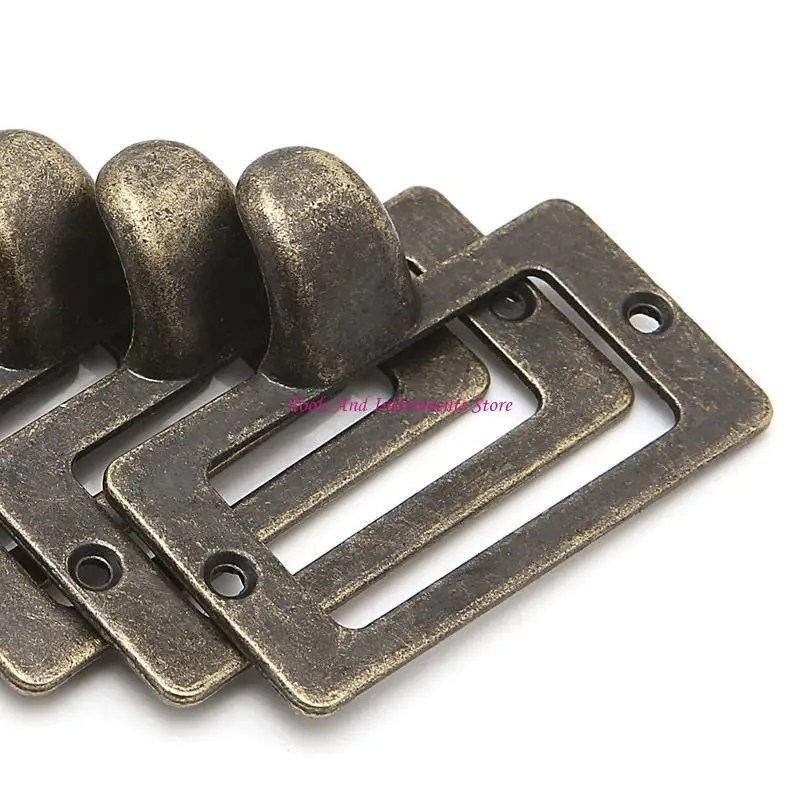 6x Handle File scheda Etichetta Cabinet Etichetta Antique Cassetto Brass Pull Frame C7AC