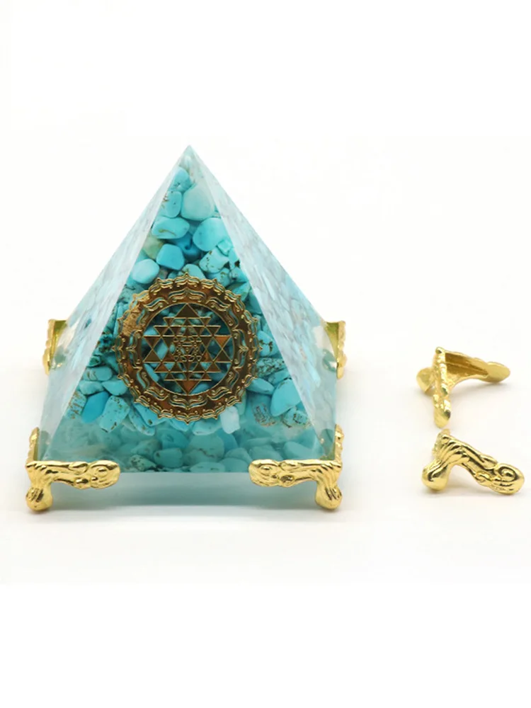 4 قطعة أوغان الهرم حامل ثلاثي القوائم أورجونيت الهرم قاعدة حامل حامل ل جمشت كريستال الكرة أورجونيت الهرم