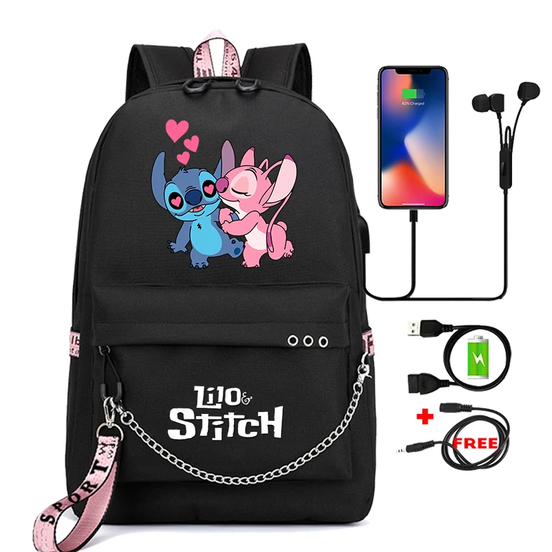 

Disney Lilo Stitch Backpack Girl Cartoon Bookbag Travel Bags Student Teenagers Children Knapsack Boy Schoolbag Daily Rucksack