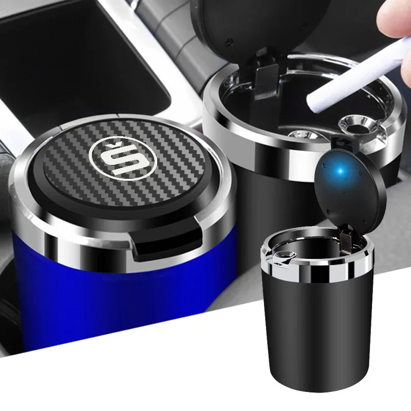 

Car Ashtray LED Light Indicator Aluminum Alloy Ash Tray for Skoda S Octavia A7 Superb Kamiq Fabia Kodiaq Karoq Kamiq Rapid Scala