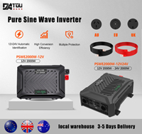 DATOUBOSS 2000W 4000W Peak Power Inverter 12V 24V to 220V 230V Pure Sine Wave Car Inverter with LCD Display Dual USB Ports