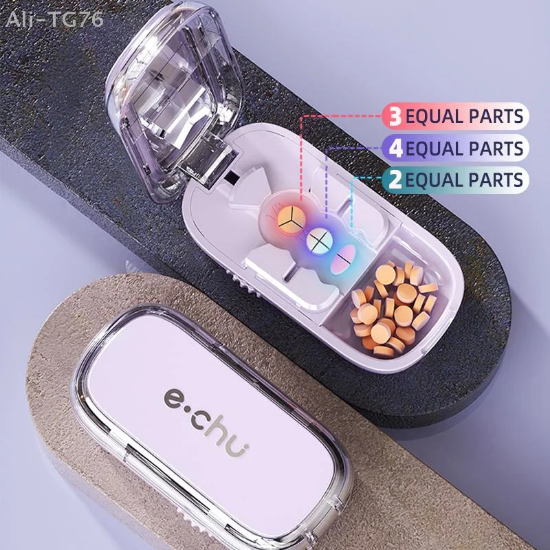 3in1 الدقة الطب القاطع المحمولة اللوحي الفاصل مقسم حبوب منع الحمل المنظم لنصف رمي وأرباع المخدرات #2