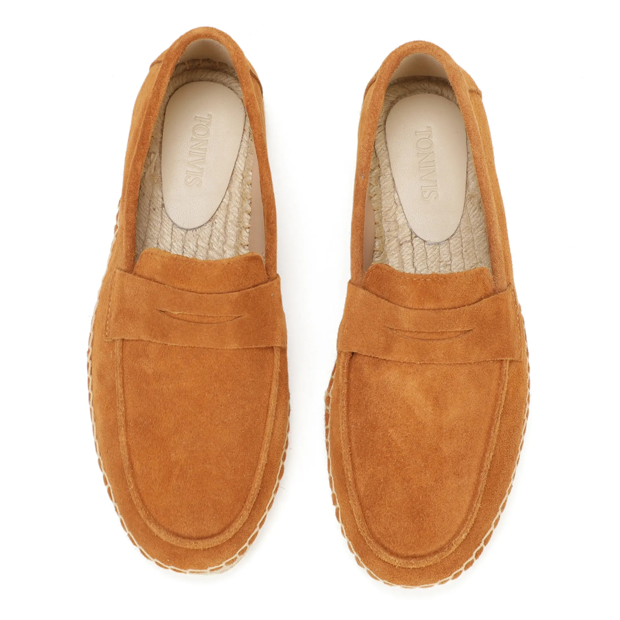 Espadrillas da uomo in iuta mocassini slip on scarpe casual in pelle scamosciata di mucca