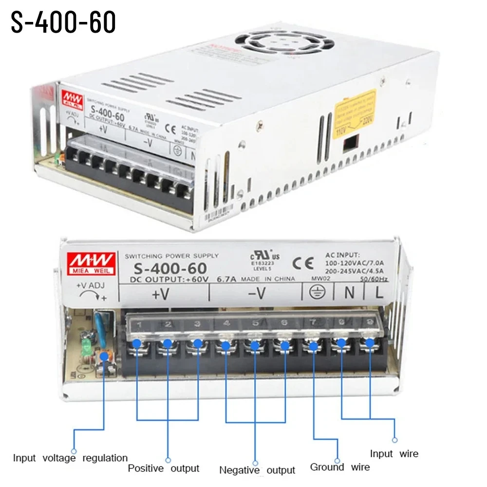 Imagem -05 - Stepper Motor Fonte de Alimentação Comutação de Alimentação 200w 400w ac 110v220vdc 5v 24v 60v S-200-24 S-2005 S40060