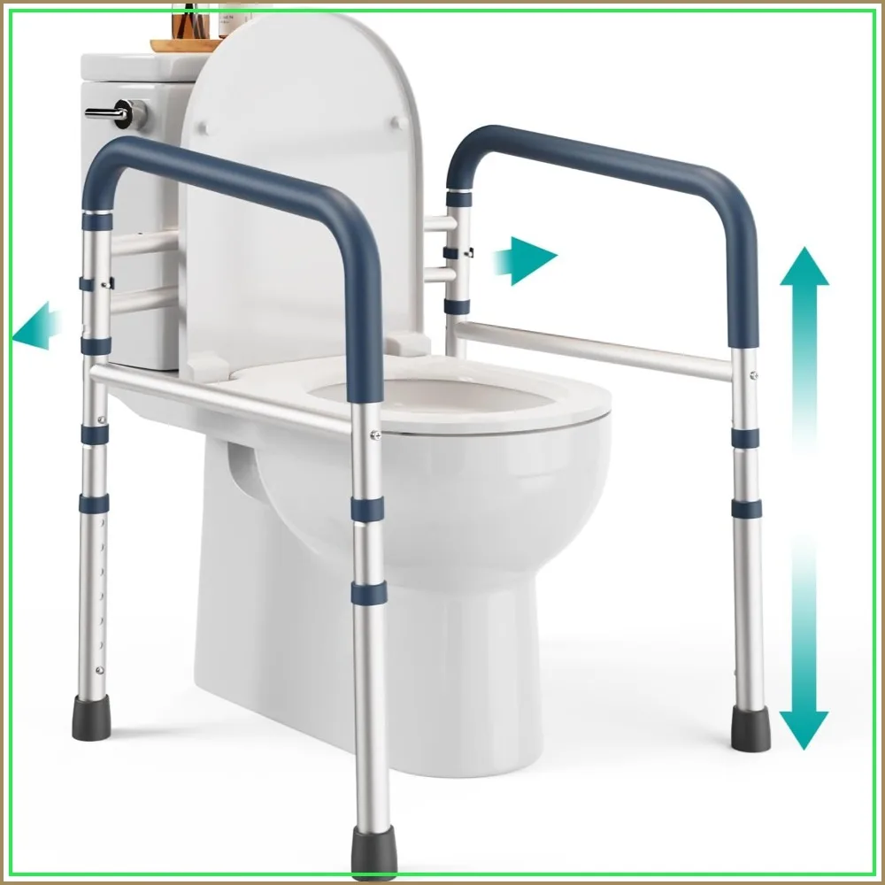 Toilet Safety Rails 350 lbs - Adjustable Safety Frame, Handles for Elderly, Seniors & Handicap