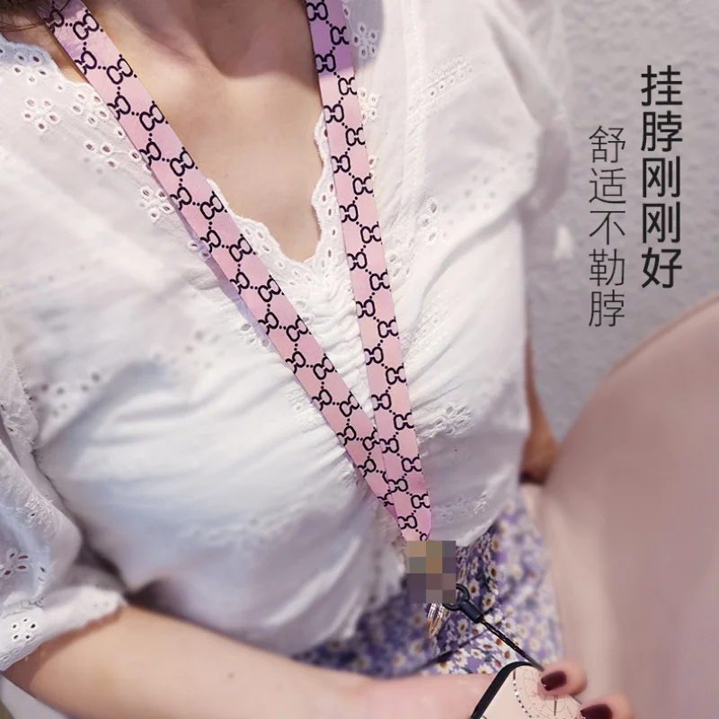 2022 New Fashion Brand Letter Women Neck Key Strap ID Card Gym Mobile Phone Strap Sling Camera USB Holder Mobile Phone Strap image 4