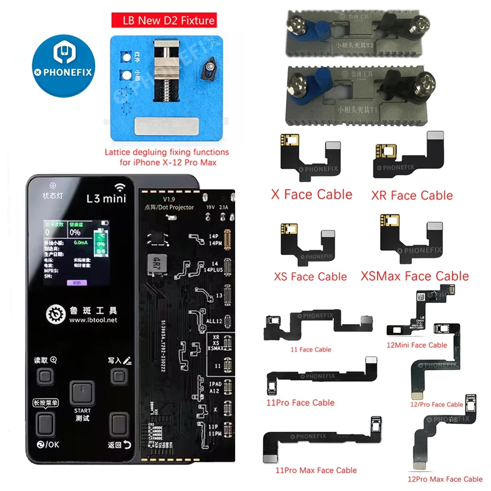 Luban iFace L3 Mini Dot Matrix IC Flex Cable per iPhone X XR XS MAX 11-13 Pro max Repair Face ID Dot Projector LB Programmer