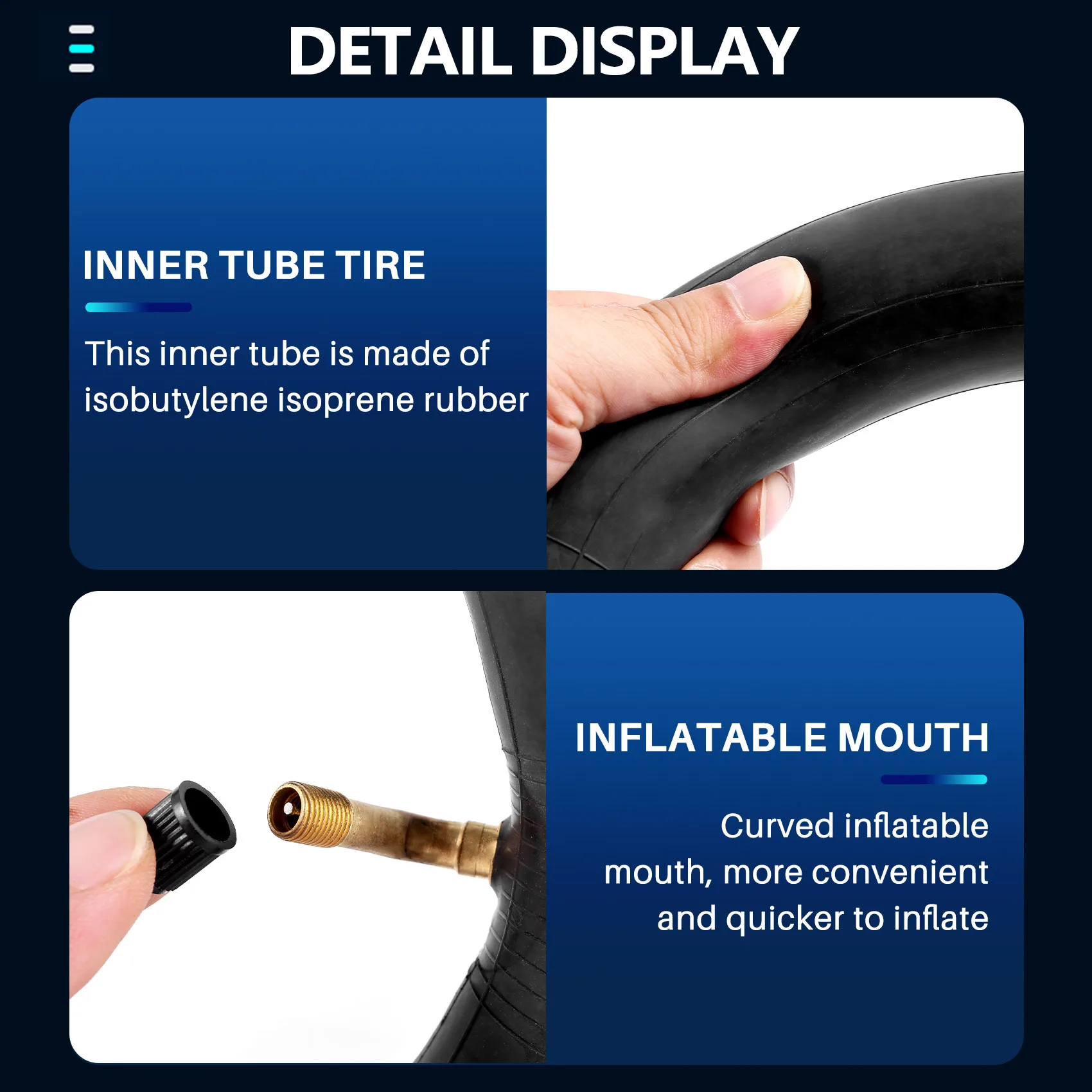 A22E-2 Pcs 10X2.125 Inner Tube Tire Scooter Tyre For 10 Inch Hover Board F1 A8 Smart Electric Scooter 2 Wheels