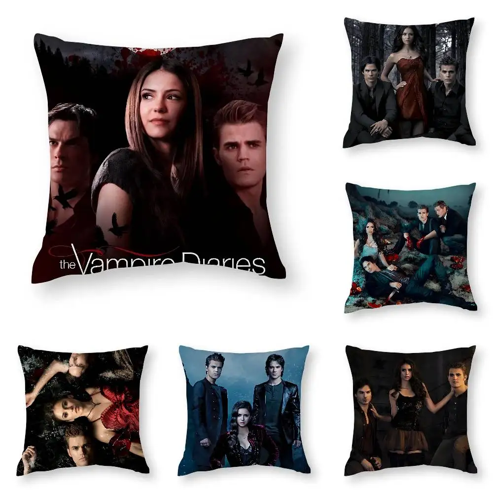 

Hot American TV series Vampire Diaries Pillow Case 3D Print Polyester Fiber 40*40cm Home Sofa Throw Decoration Festival Gift