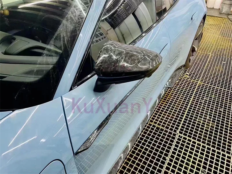غطاء مرآة الرؤية الخلفية على شكل حرف M من ألياف الكربون مع زوج من مجموعات الجسم لمجموعة بورش تايكان