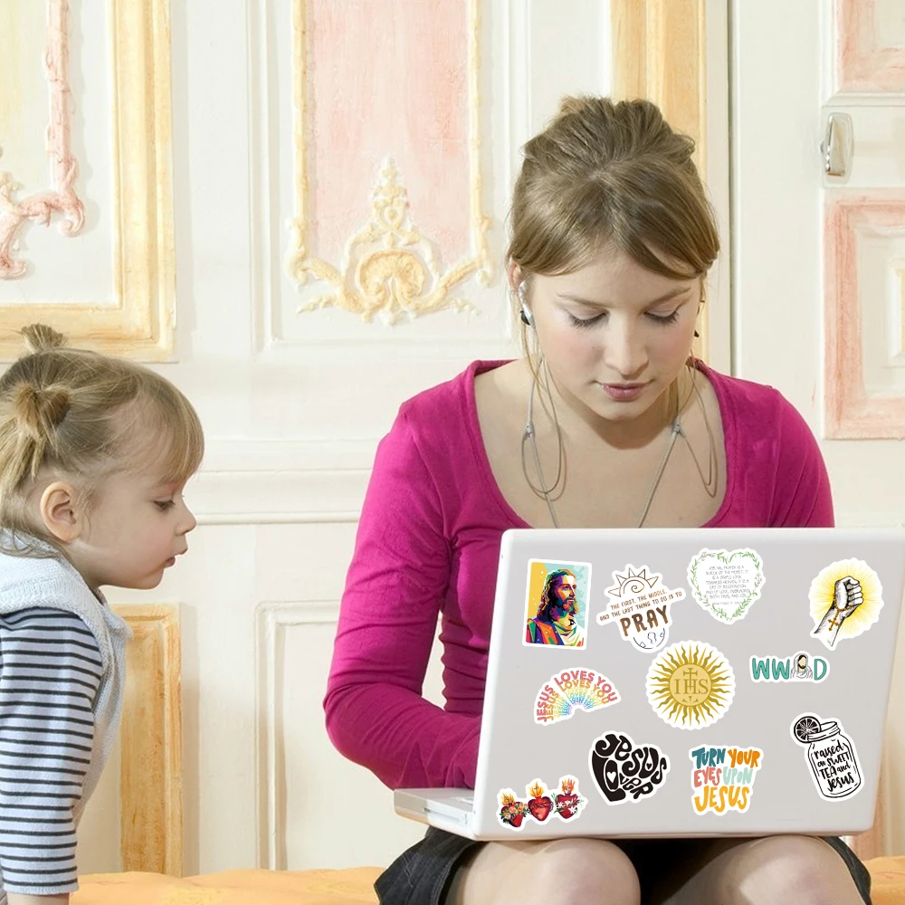 ملصقات دينية مسيحية مسيحية ، لاب توب ، حافظة هاتف ، سجل قصاصات سيارة ، ثلاجة ، حقائب أمتعة ، شارات حائط جرافيتي ، هدية ، 50 *