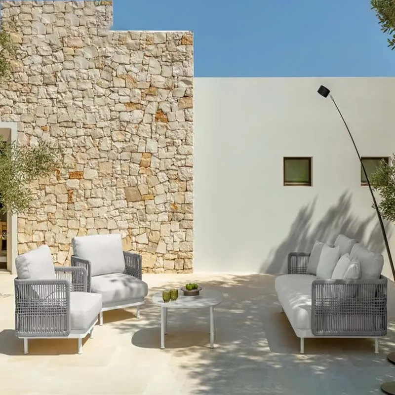 Outdoor Outdoor Balcony Waterproof Rope Weaving Sofa Garden Courtyard Vine Chair Interior Designer Recommended Furniture