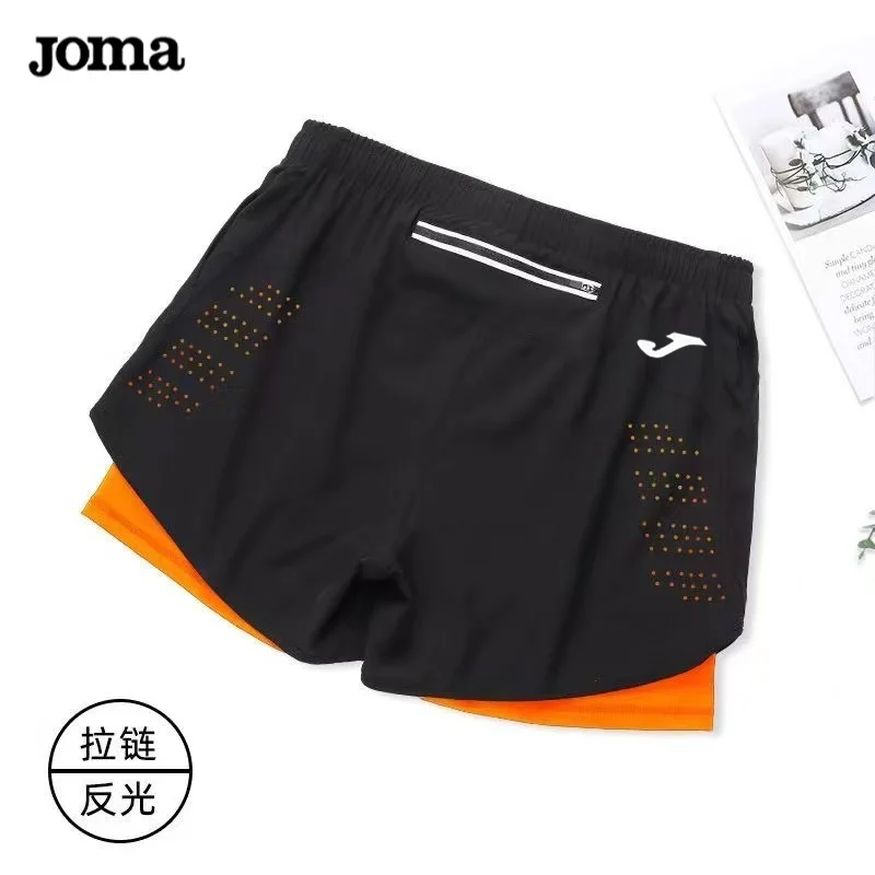 JOMA Men's Running Shorts Quick-drying Fitness Black Double Layer Shorts Men New Sport Workout Training Bodybuilding Short Pants