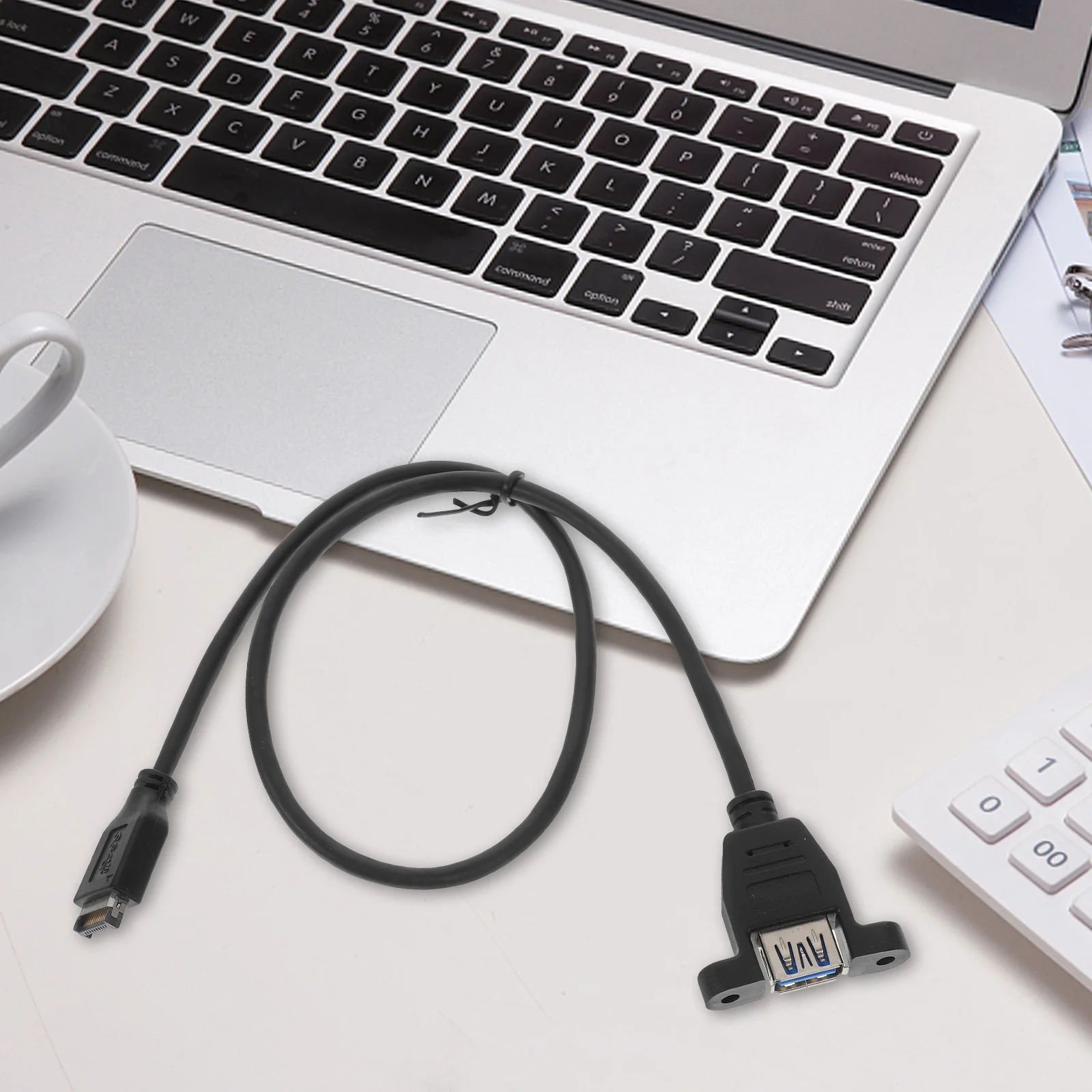 Przedłużacz USB 0.5M E do USB A 3.0 męski, konwerter danych do montażu panelowego w komputerze, adapter wewnętrzny do komputera