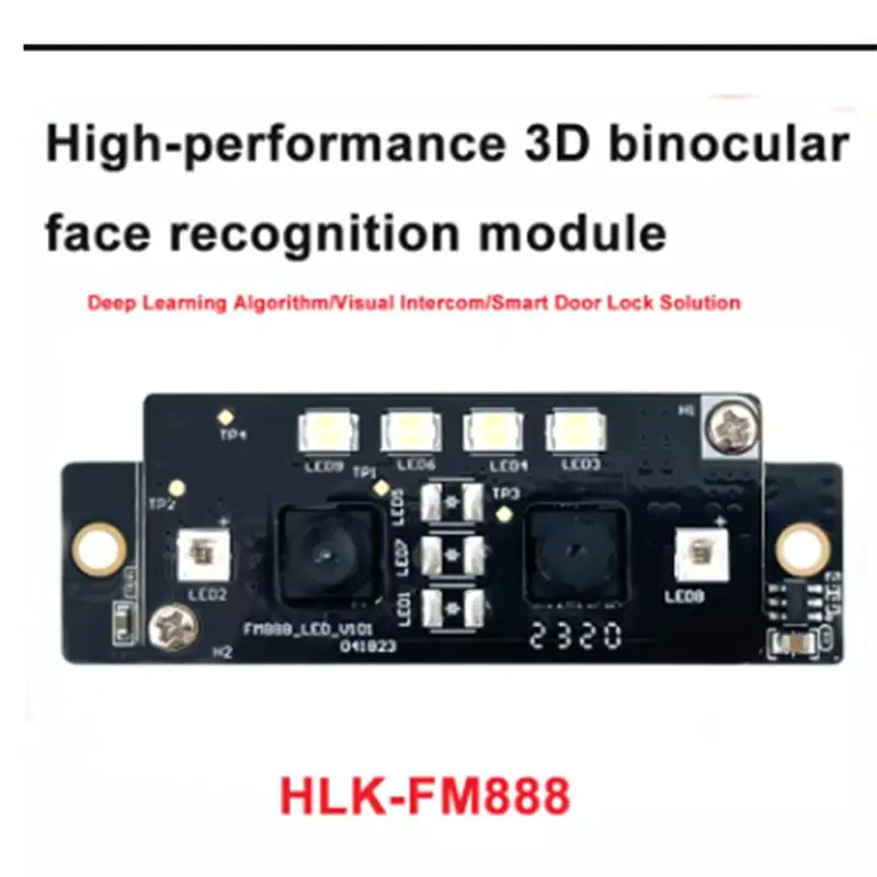 Módulo de reconhecimento facial a72z HLK-FM888 3d câmera binocular detecção ao vivo intercomunicador visual fechadura da porta inteligente usb áudio e vídeo