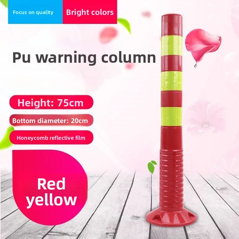 PU Rubber Reflective Traffic Cone Warning Safety Barrel Matched No Parking Sign Post
