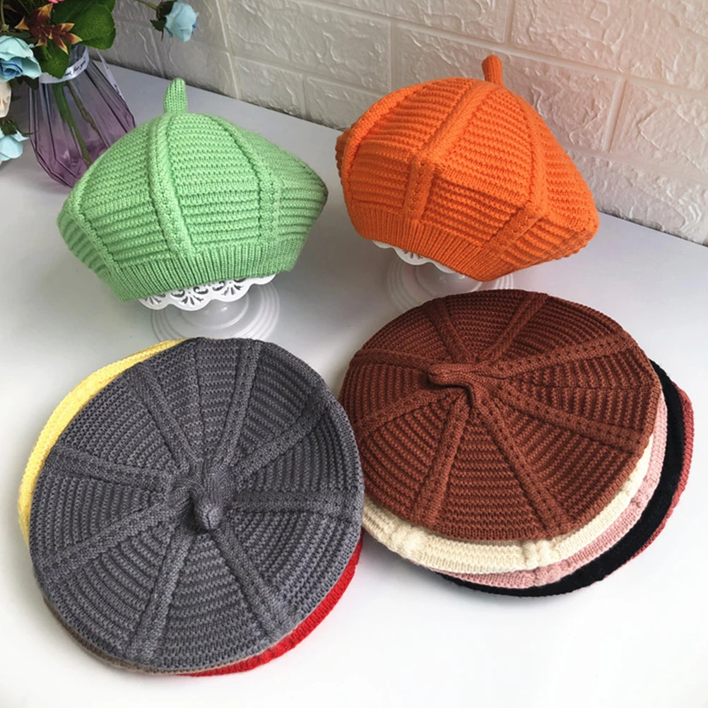 

beret chidl Wool beret Berets Hat for Berets Cap Weaving hat for
