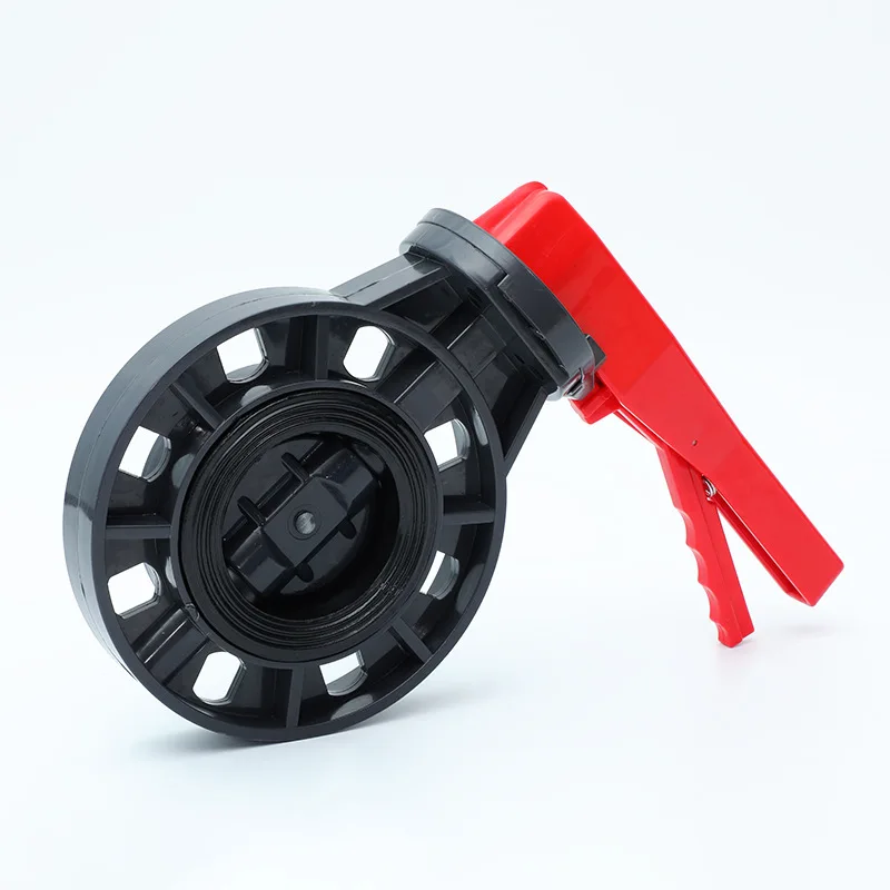 

Manual Plastic PVC Butterfly Valve with Anti-Corrosion Handle 2\" 4\" 6\" 8\" DN Flange Base Media