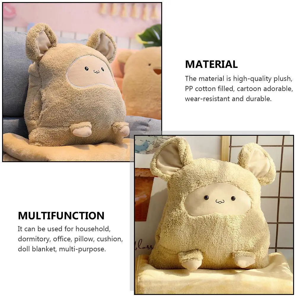 

1pc 2-In-1 Nap Blanket Pillow For Home Office Air Condition Quilt Warm Soft Sleeping Supply Multi-Use Zipper Detachable Washable