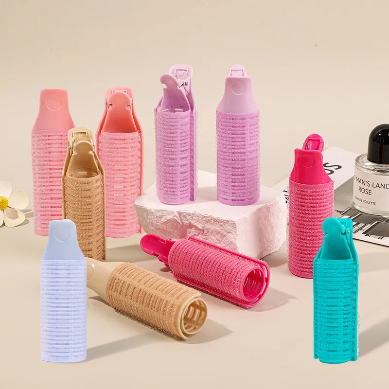 Rizadores de pelo con Clip de pico de pato para perezosos, rizadores de plástico con explosión de aire, raíz de pelo esponjosa durante la noche, rodillos rizadores sin calor, 2 uds.